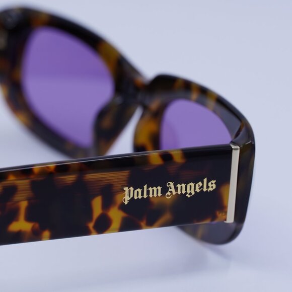 Palm Angels PERI104 NOAH 6037 Sunglasses Havana Rectangle Frame, Purple Lenses - Picture 6 of 11